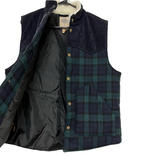 Salt Valley Western Corduroy Puffer Vest Snap Front Tartan Plaid Men's Sz S - Picture 7 of 10